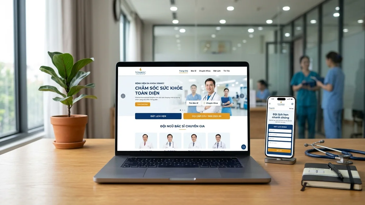Mô hình cổng tiếp đón số Digital Front Door tích hợp đặt lịch khám và tra cứu khoa phòng