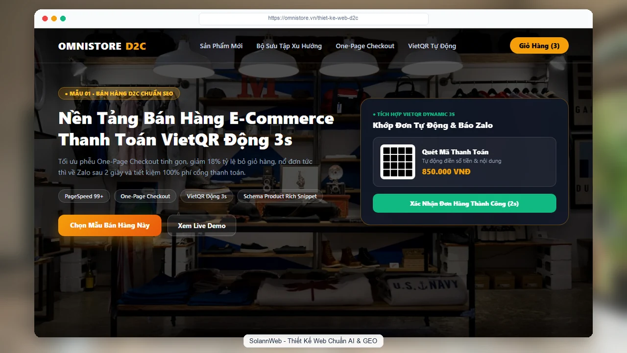 D2C Brand Flagship: Mẫu Web Bán Hàng Trực Tiếp Chuẩn SEO