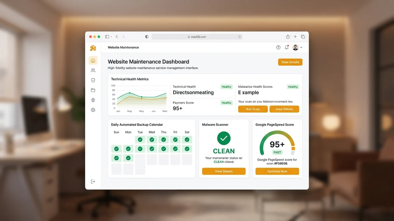 Giao diện bảng điều khiển quản trị kỹ thuật website và kiểm soát hiệu năng tại SolannWeb