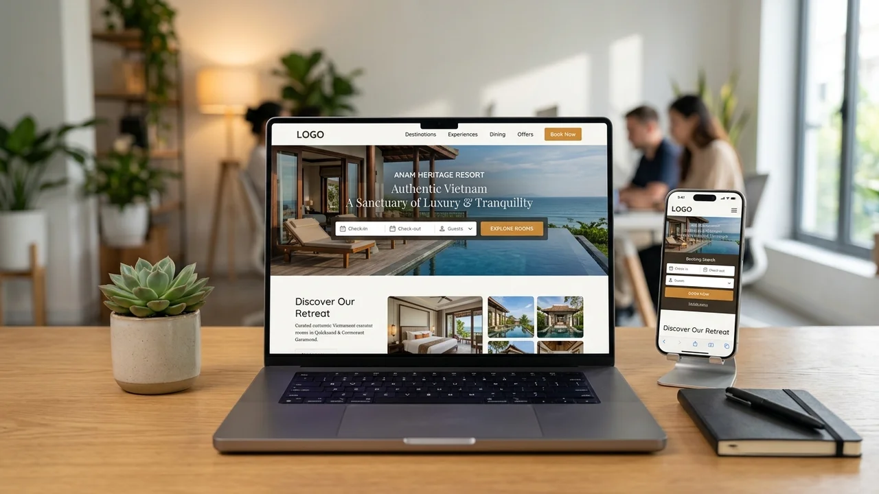 Giao diện website khách sạn có tính năng Direct Booking Engine