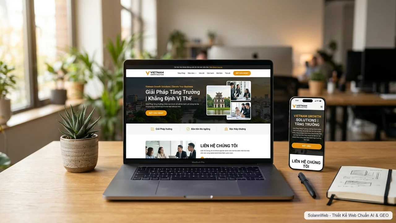 Mẫu landing page chuyển đổi cao hiển thị responsive đa thiết bị