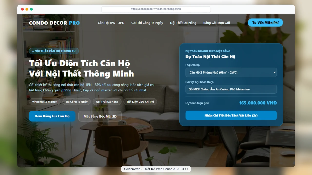 ModernLiving: Mẫu Thiết Kế Thi Công Nội Thất Căn Hộ Hiện Đại
