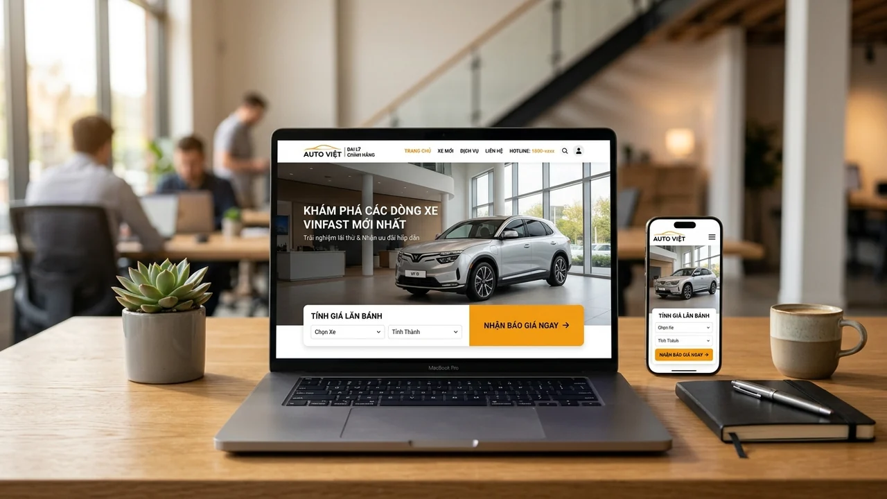 Bản xem trước thiết kế website showroom ô tô chuyên nghiệp