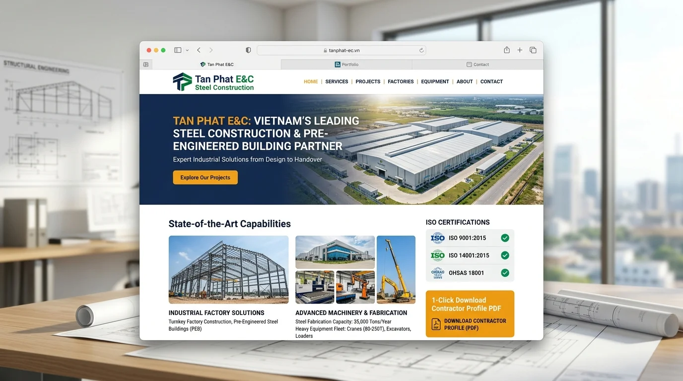 SteelCorp: Tổng Thầu Xây Dựng Nhà Xưởng & Kết Cấu Thép